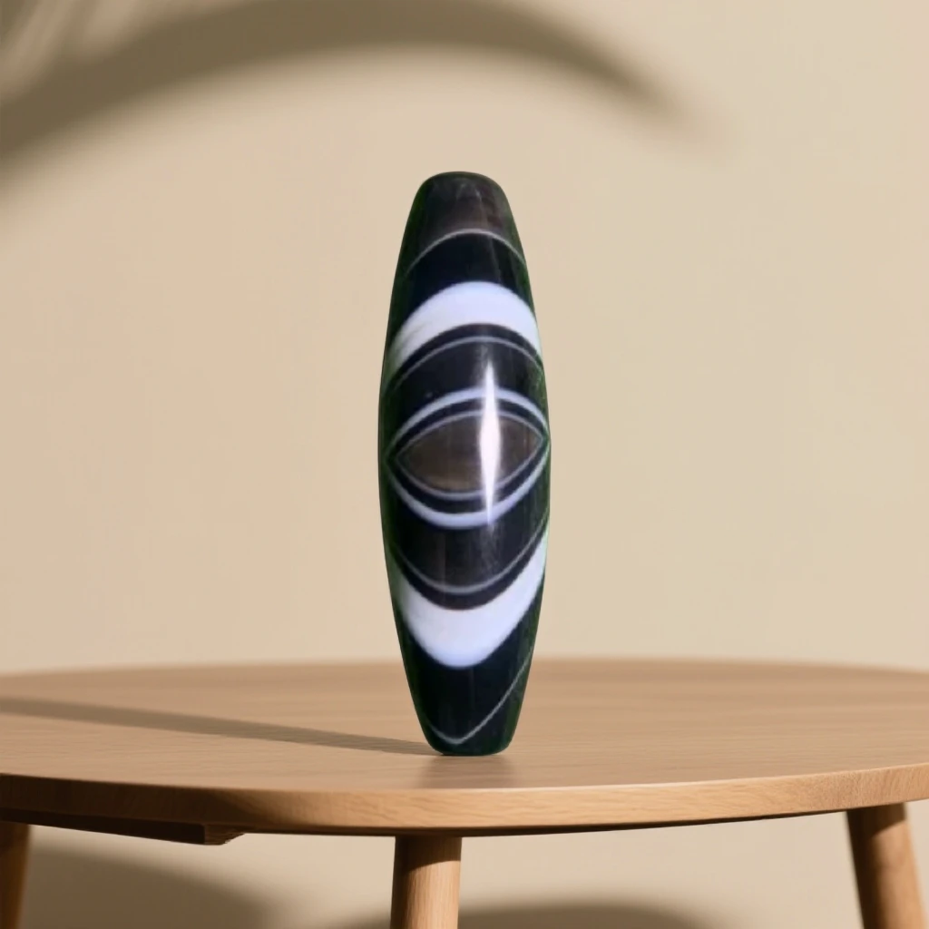 俏色凤眼桶珠挂坠。尺寸56/17mm,西藏新疆不包邮到付