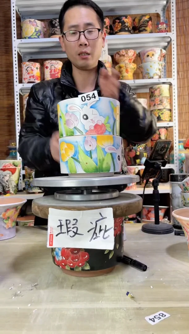 【闪购商品】摆件054陶花岛多肉陶瓷花盆罐——微瑕