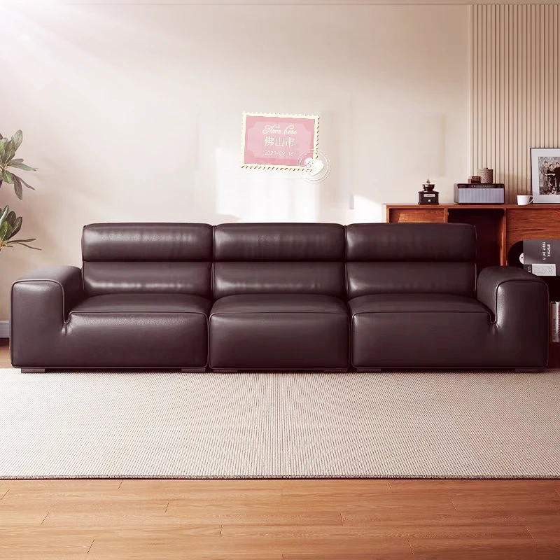 大黑牛头等舱真皮沙发意式轻奢客厅头层牛皮黑色高靠背皮沙发家用