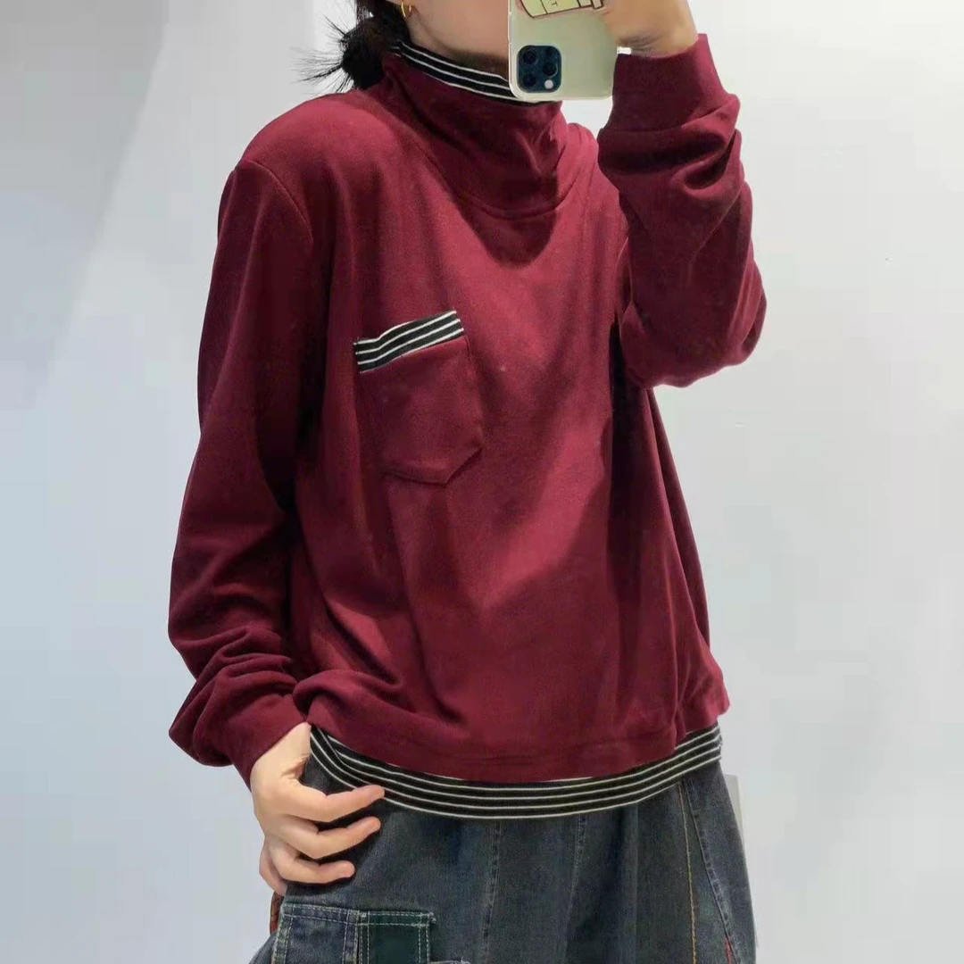 8081新款秋冬加绒加厚休闲减龄显瘦长袖卫衣T恤