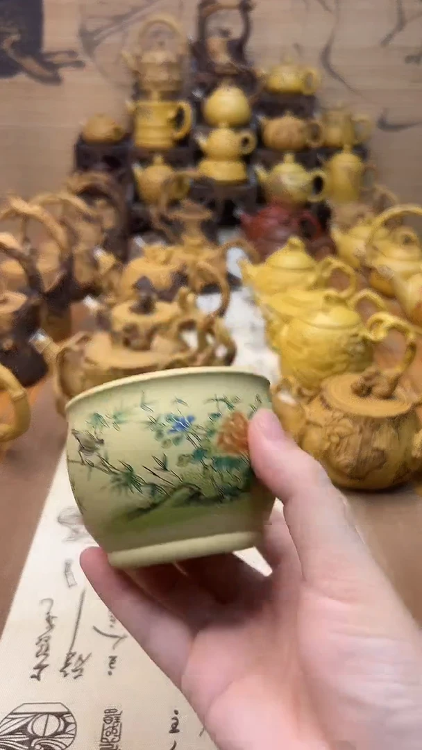 茶壶紫砂竹报平安杯