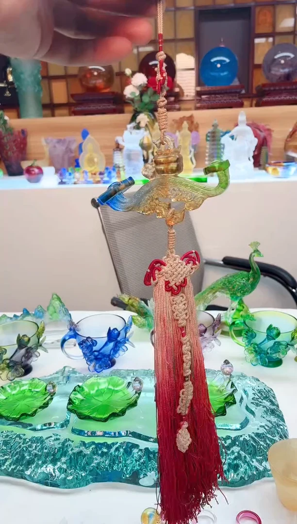 手工艺品琉璃彩色如意车挂