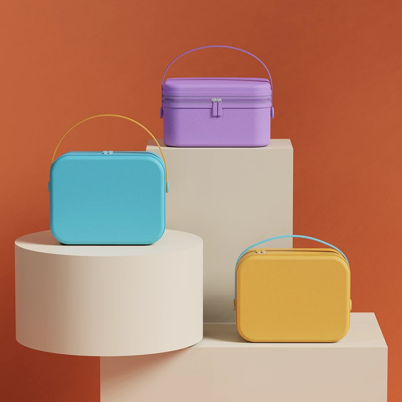 2025新款马卡龙化妆箱12寸可登机便携手提箱收纳防水防刮撞色手把