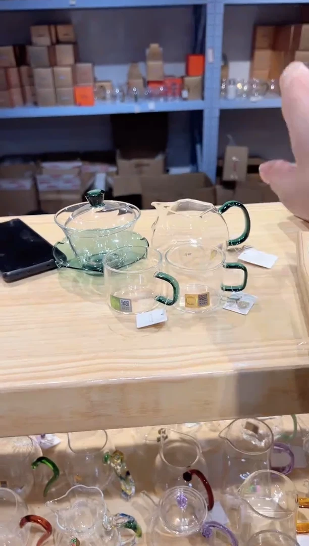 禾器-悠乐茶海-墨绿色+荷叶墨绿+清禾杯两只