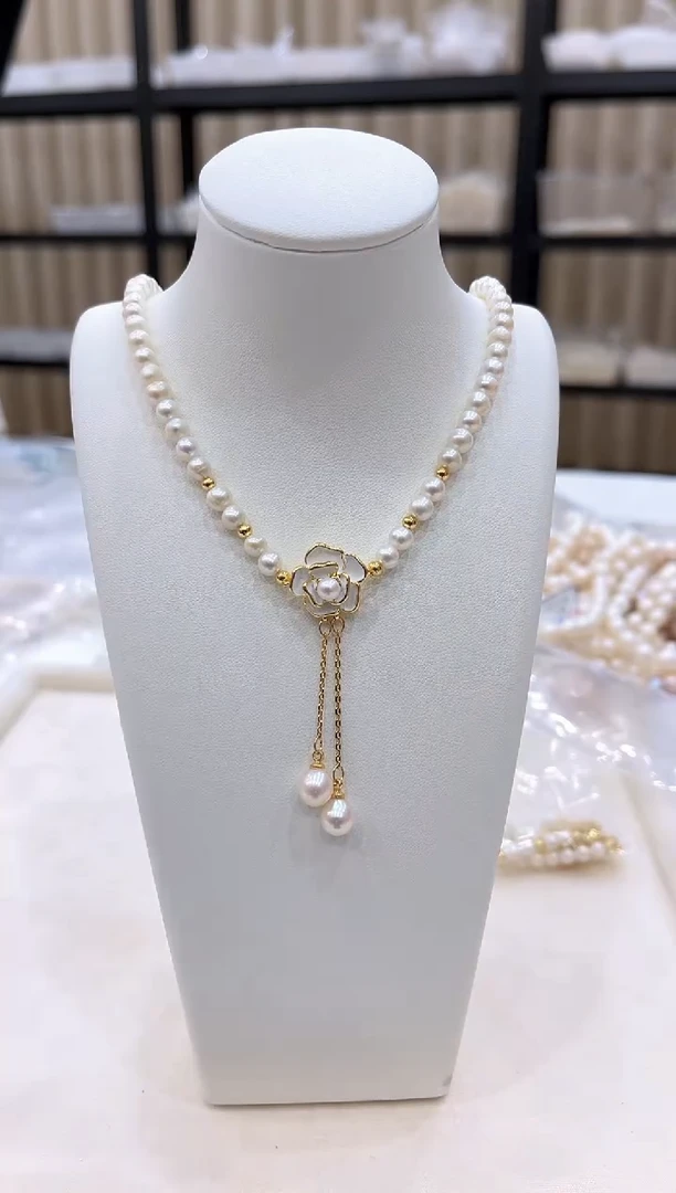 淡水珍珠银S925镶嵌颈饰XL3235