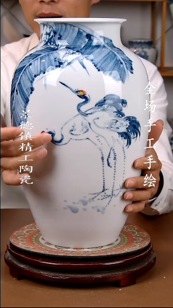 瓶景德镇手工手绘陶瓷摆件90