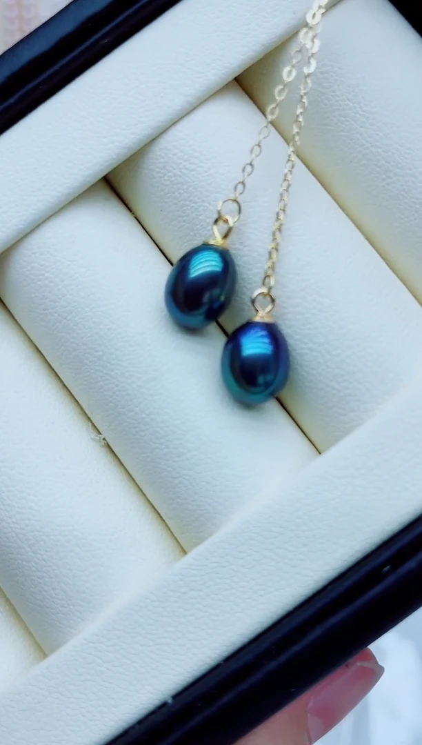 银S925镶嵌淡水珍珠耳饰耳线多样性发其一