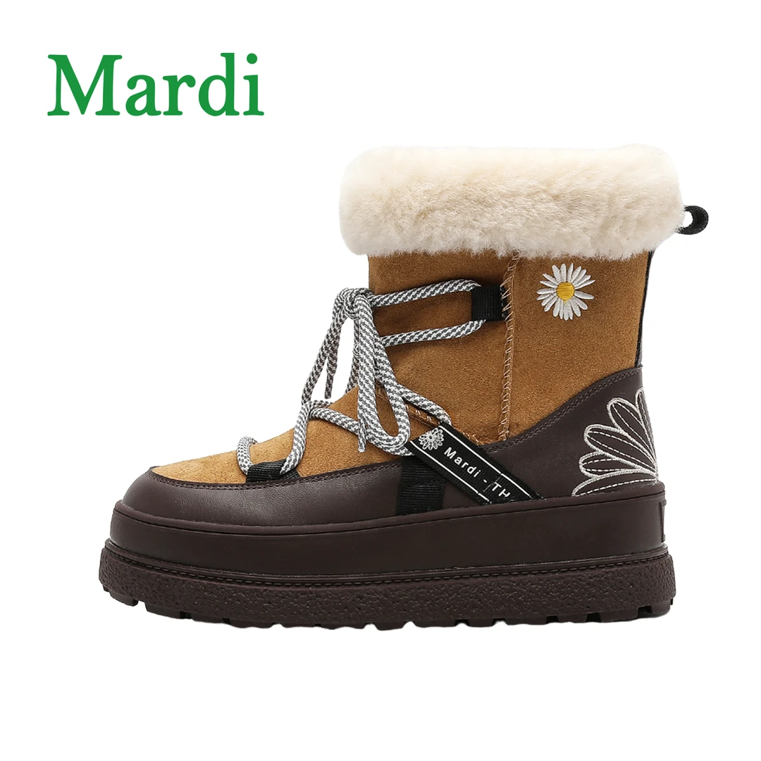 MARDI/玛尔帝圣诞元旦跨年时尚保暖防滑增高厚底休闲百搭雪地靴