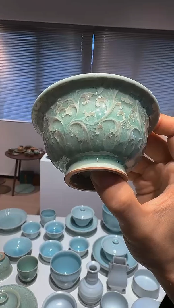 青瓷手工茶器包邮
