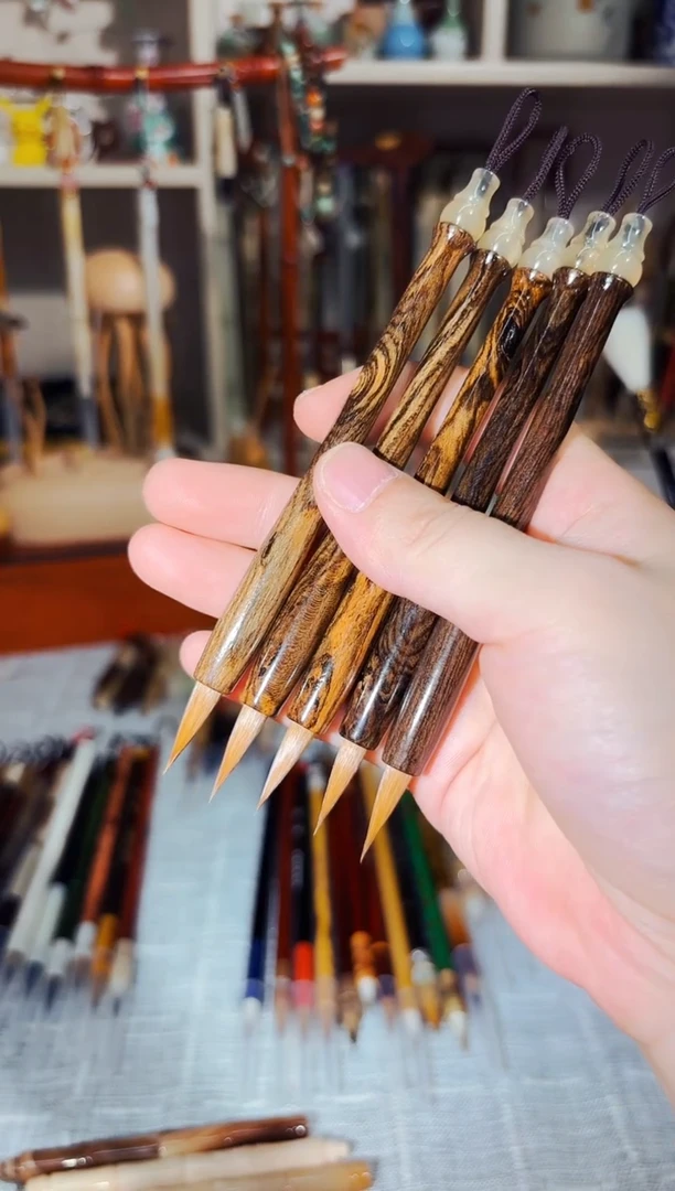 黄金檀纯狼毫小楷到手一支