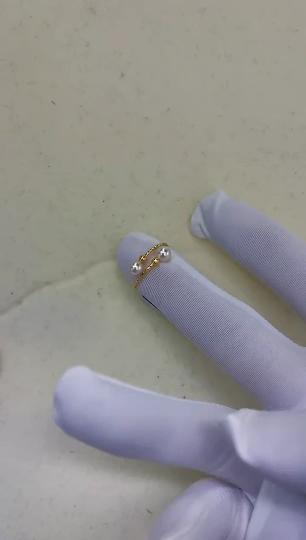 银S925镶嵌饰品海水珍珠设计款戒指