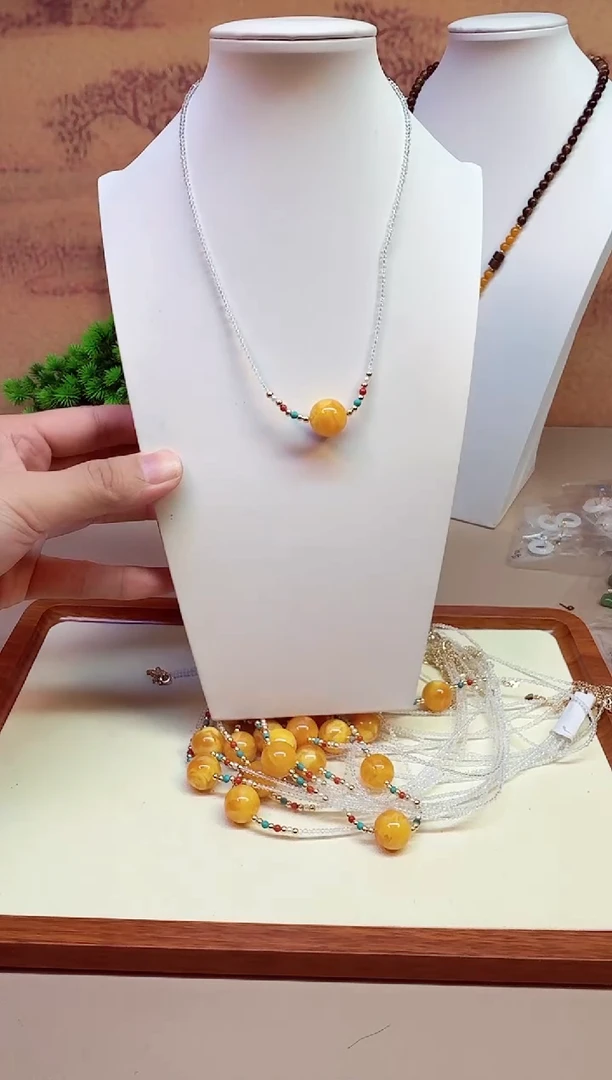 手链蜜蜡14K金镶嵌A60