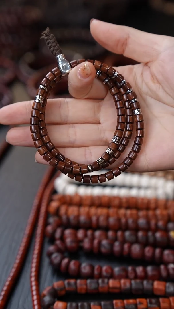 黄花梨/降香黄檀手串/手链海黄沉水+15颗银+银三通