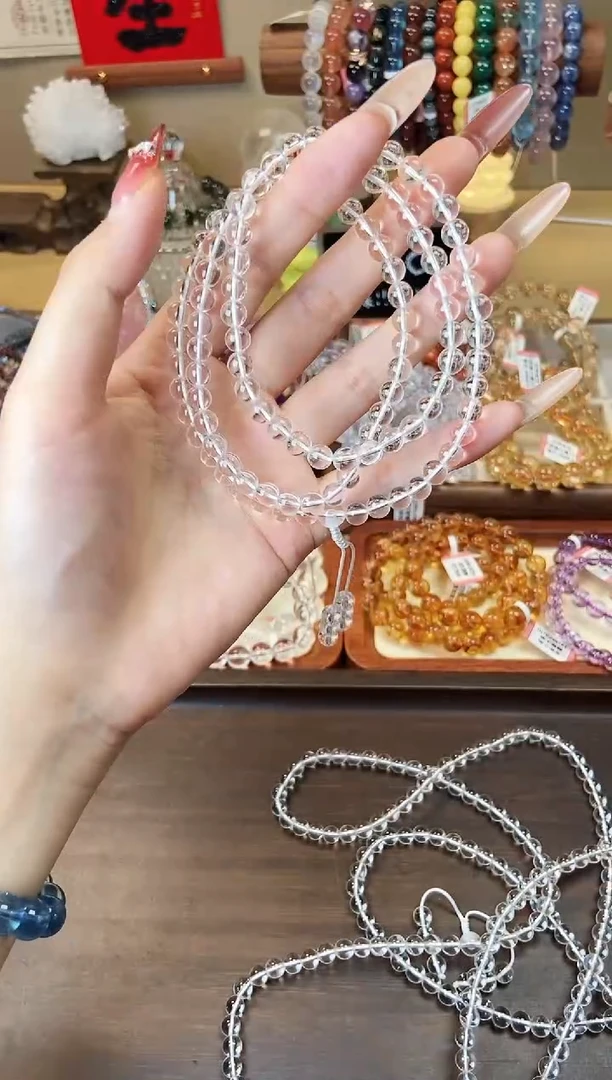 【闪购商品】水晶手串未镶嵌108颗白水晶6mm