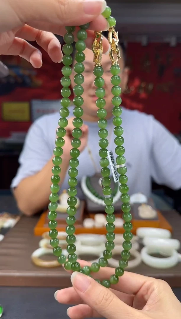 手串未镶嵌和田玉碧玉猫阳绿妈妈链卡8多样性发货拍一发一
