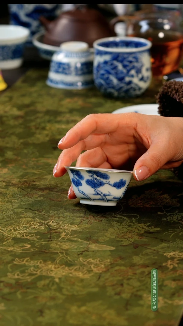 松鹤延年包银若深杯