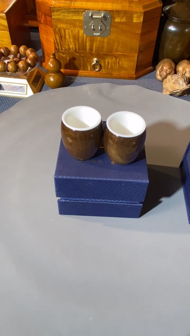 金丝楠阴沉木 杯子 一对