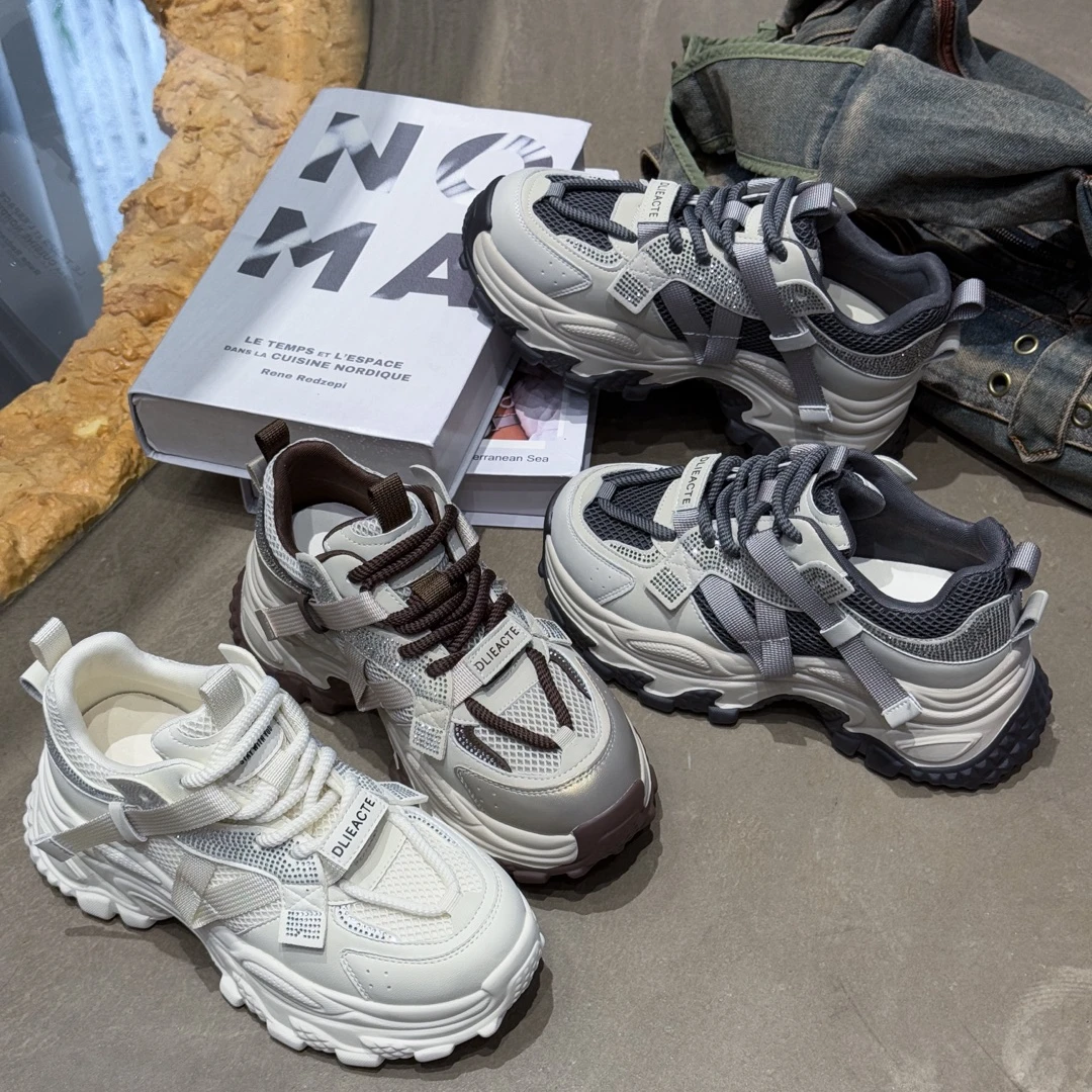 【保国女鞋】韩版INS厚底增高休闲老爹鞋（2056）