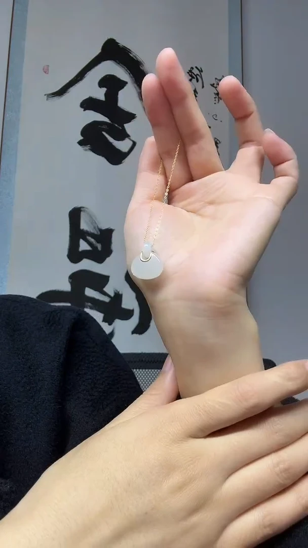 吊坠(不含链)18K金镶嵌和田玉钱包