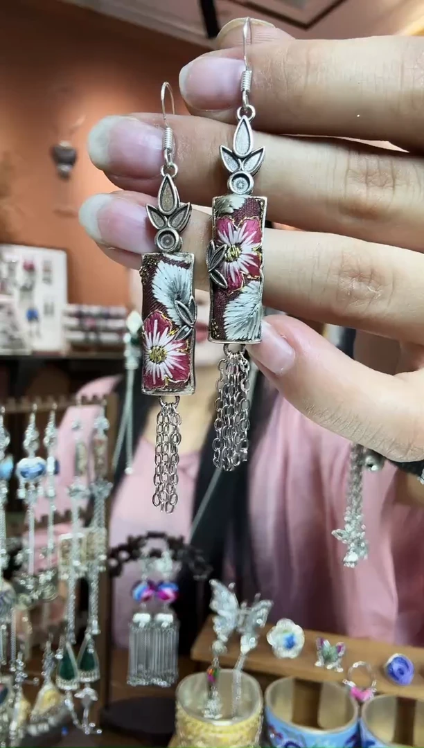 刺绣纯手工民族风耳环