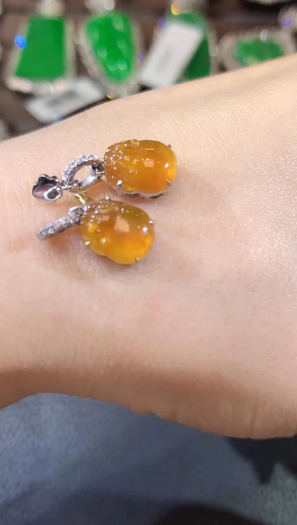 【云中意】18K金翡翠黄翡貔貅滴溜（不含链）多样性发货 定制款不退换