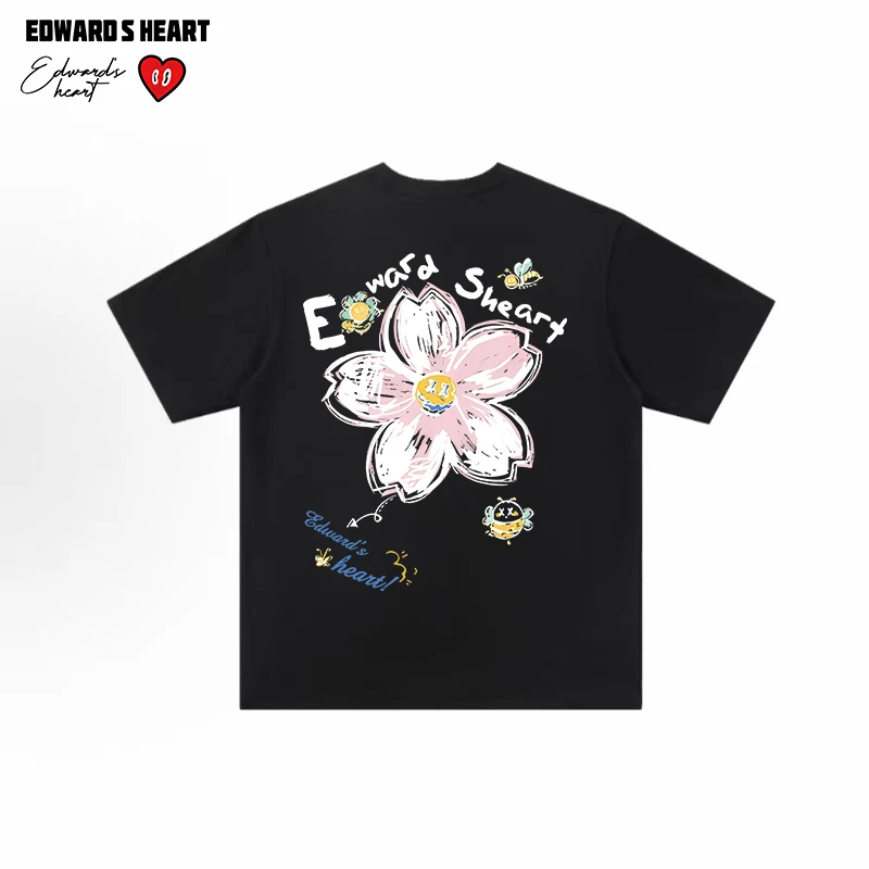爱德华桃心小恶魔2025夏季新品小蜜蜂短袖T恤男女国潮牌宽松半袖
