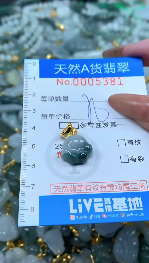 颈饰未镶嵌翡翠净货挂件-5381