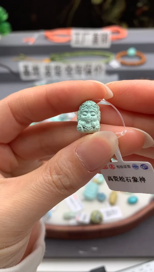 未镶嵌绿松石精工雕刻茜.F33