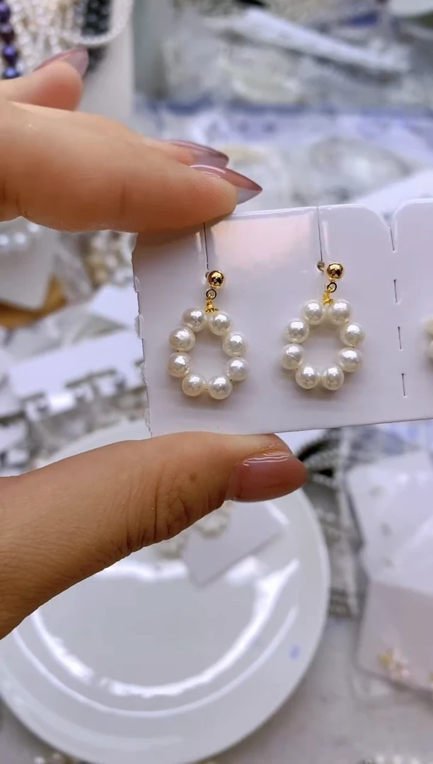 未镶嵌1淡水珍珠耳钉