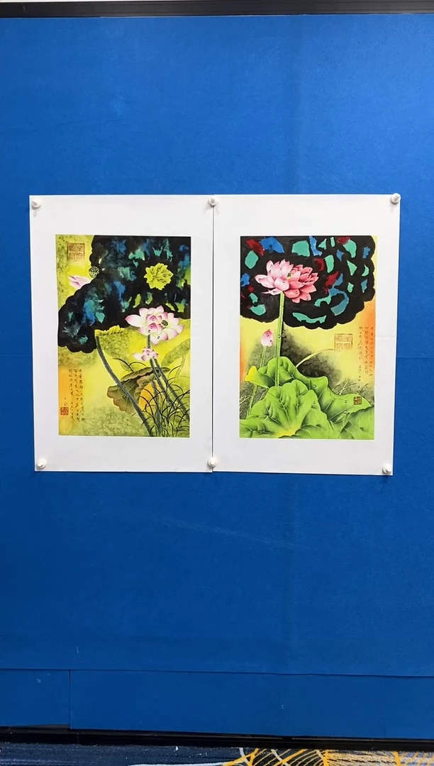 【闪购商品】国画张巨富 泼墨荷花一套二张