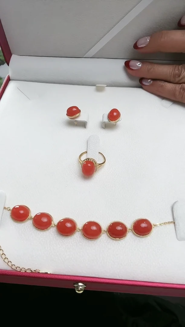 【闪购商品】南红玛瑙套件银S925镶嵌南红套件
