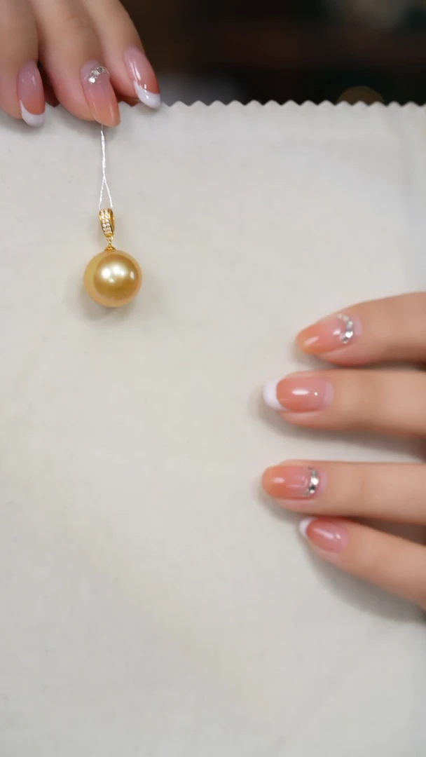 【闪购商品】海水珍珠吊坠(不含链)18K金镶嵌金珠14-15mm