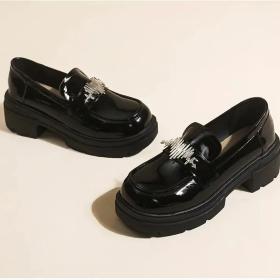 3228 《一见钟情》新款学院风时尚百搭休闲厚底增高乐福鞋