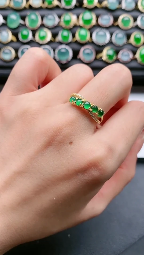 【闪购商品】翡翠戒指银S925镶嵌1111