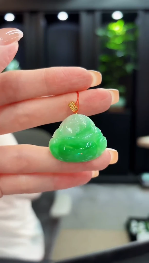 颈饰18K金镶嵌翡翠 缅料A货/支持复检/一件