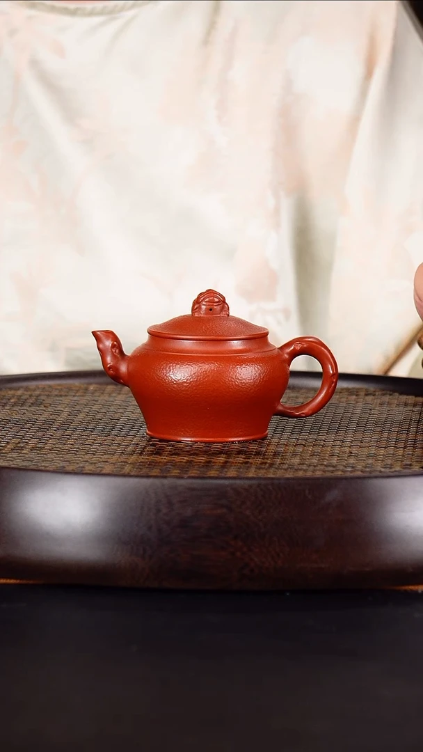茶壶紫砂成进窑 聚米102  朱泥锤纹 150毫升