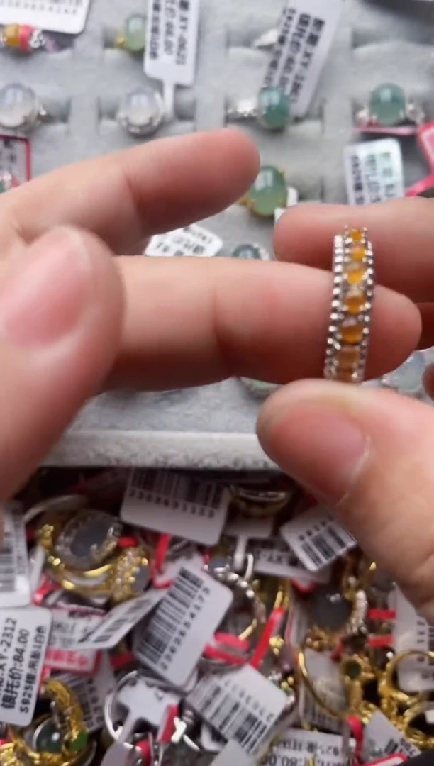 【闪购商品】翡翠戒指银S925镶嵌7777---1