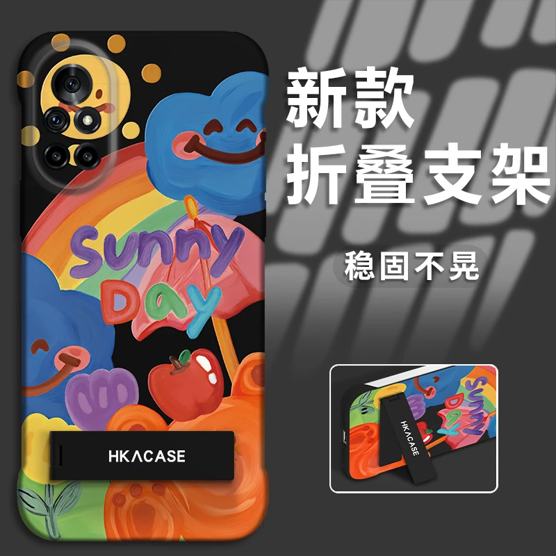 适用于华为nova8pro新款涂鸦小熊PC无边框手机壳