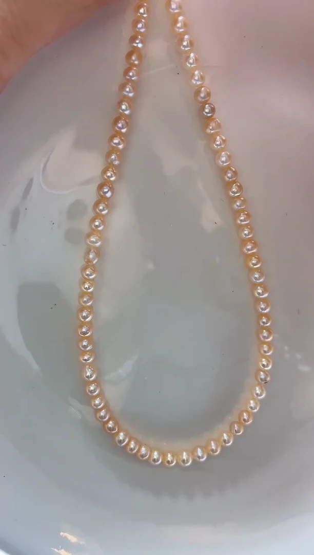 项链未镶嵌淡水珍珠无3-4mm全珠项链（多样性发一）