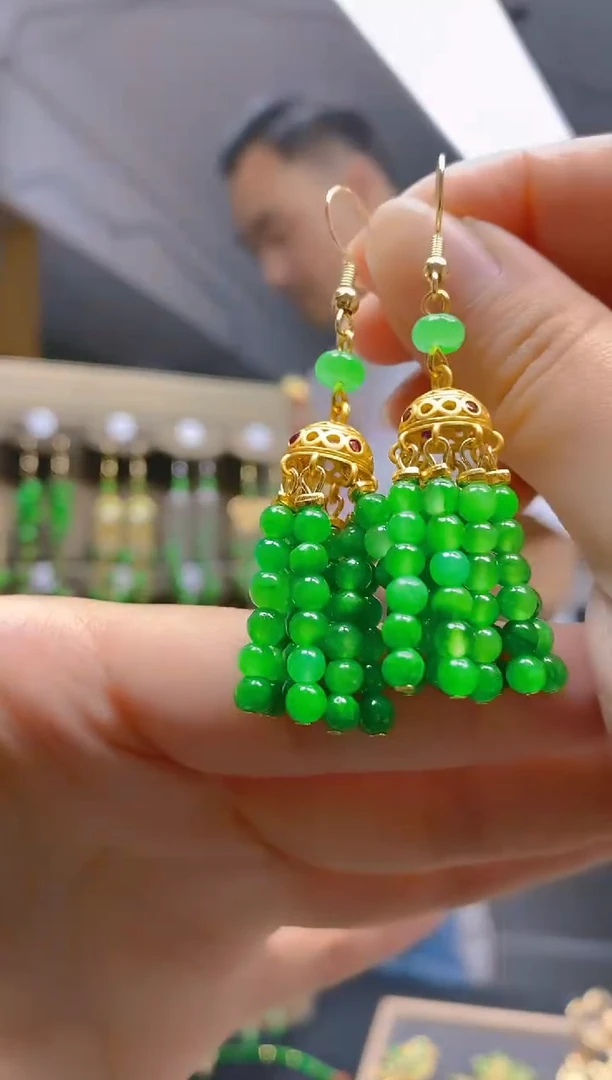 翡翠合金耳饰0302翡翠耳钩