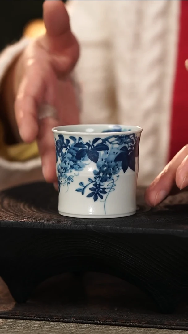 【闪购商品】善见堂 王长根人文釉里红杯