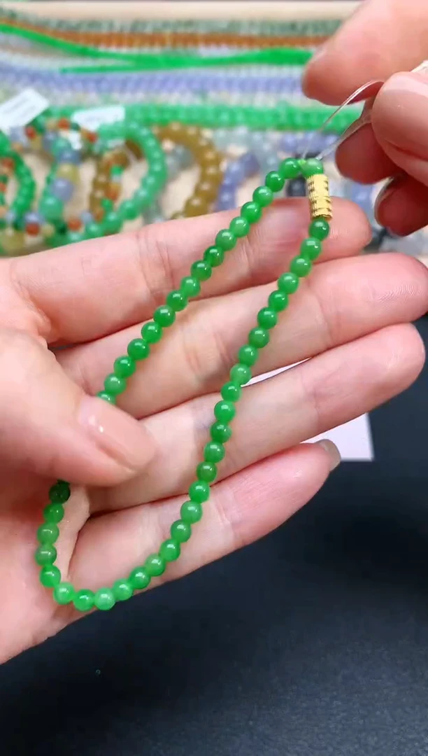 未镶嵌手串翡翠15珠链|1800+0