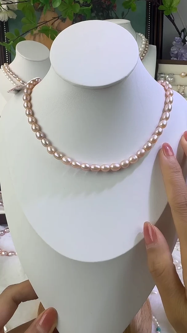 淡水珍珠银S925镶嵌颈饰5