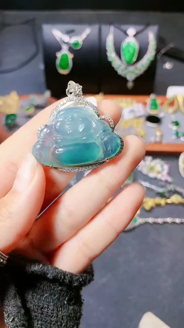 【闪购商品】翡翠项链银S925镶嵌吊坠