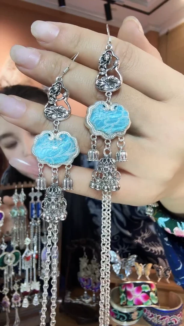 刺绣纯手工民族风耳环