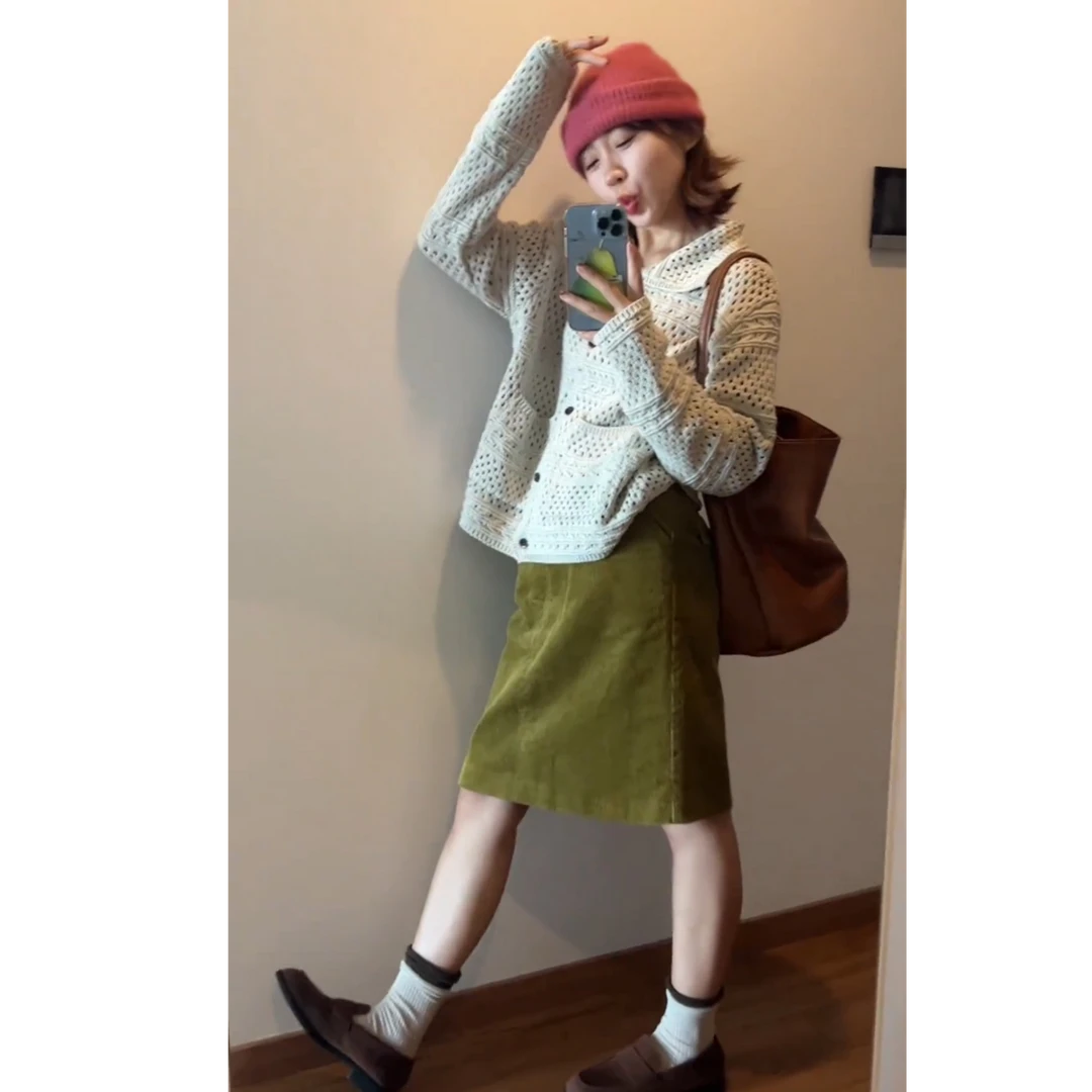 设计感女装春秋气质韩版2025新款时尚毛针织开衫短裙两件套