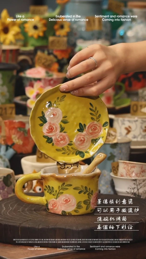 陶瓷景德镇高温釉下彩手工手绘款式