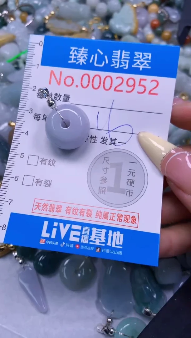 翡翠未镶嵌颈饰含绳0002952