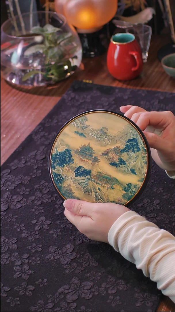 壹藏贰宝蓬莱仙境图案大垫子一片
