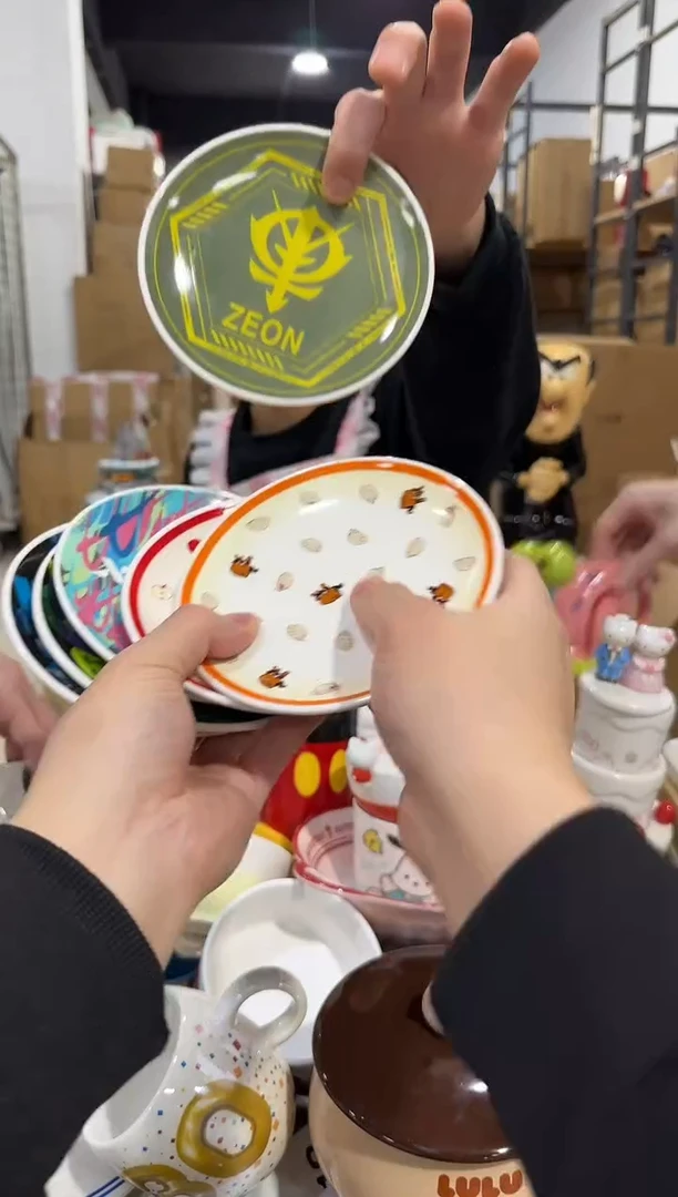 瓷片高达小碟子6件套
